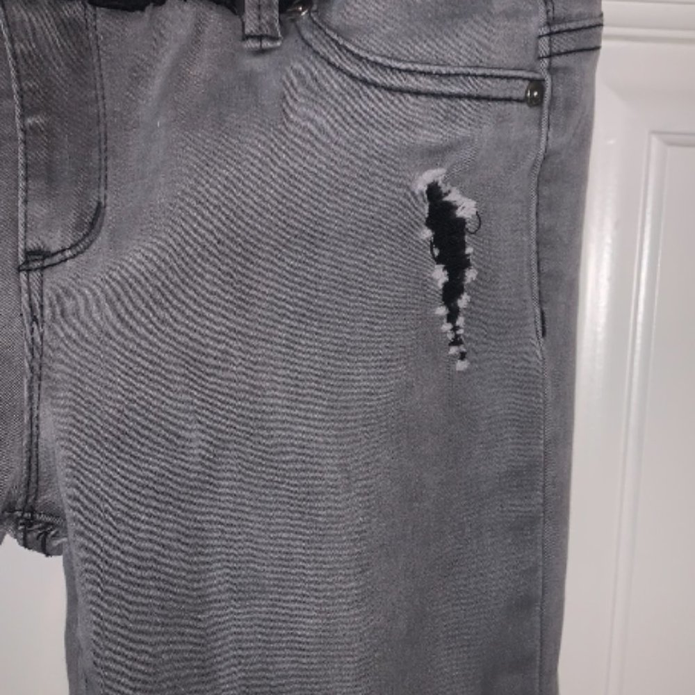 Grey Girls Ripped Jeans - Picture 3 of 4